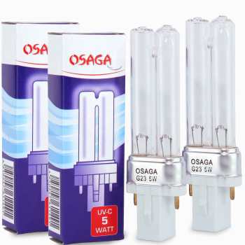 2 piece UVC lamp 5 watt PL replacement lamp
