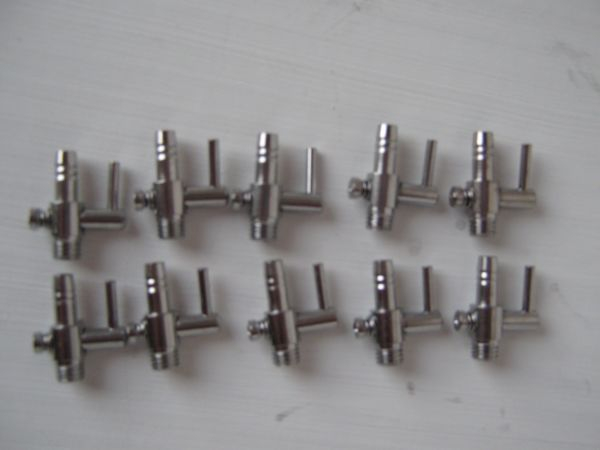 50 x stopcock metal, with thread for loop